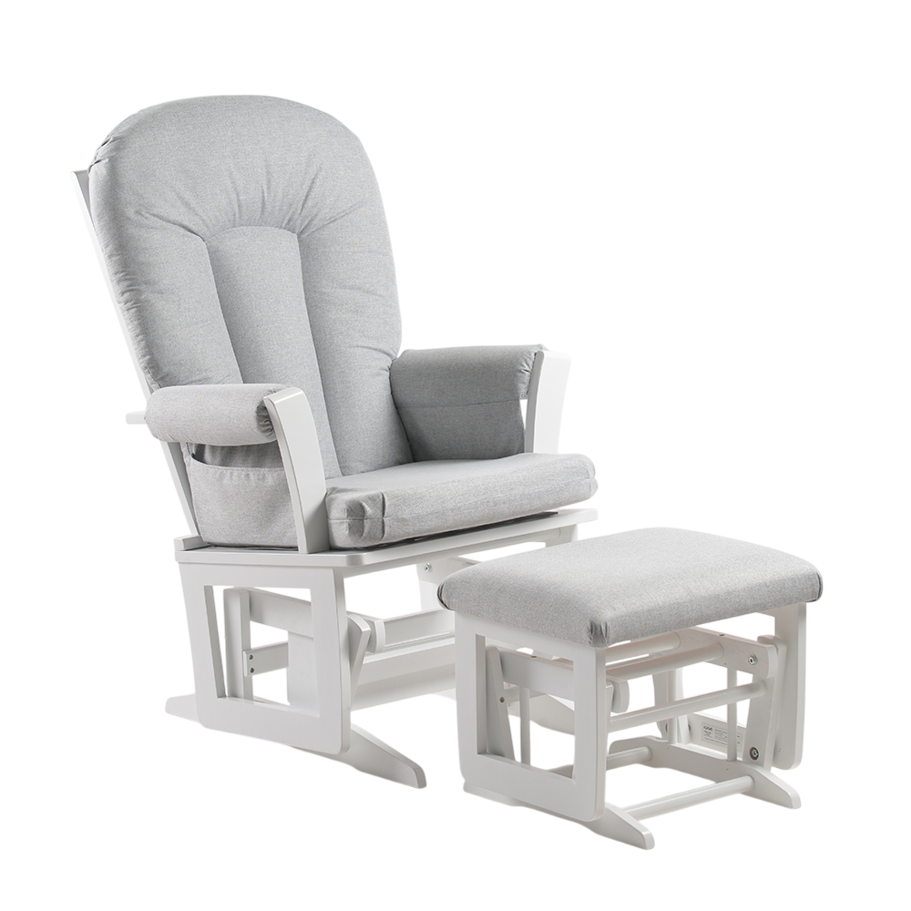 Chaise berçante à billes *Nouveau tissus 10 anti-taches* Blanc et Gr