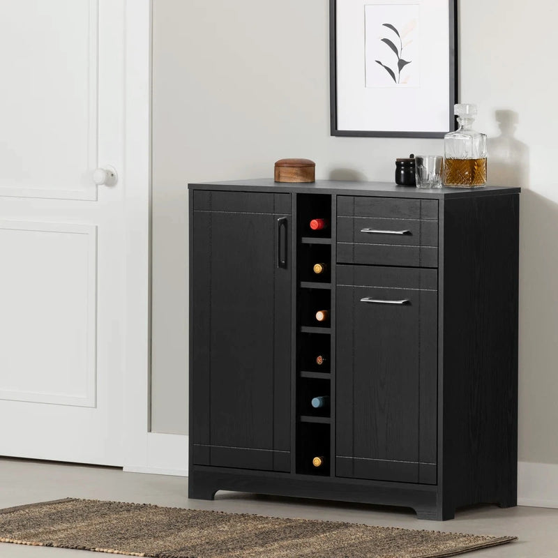 Vietti - Bar cabinet with storage - Black oak