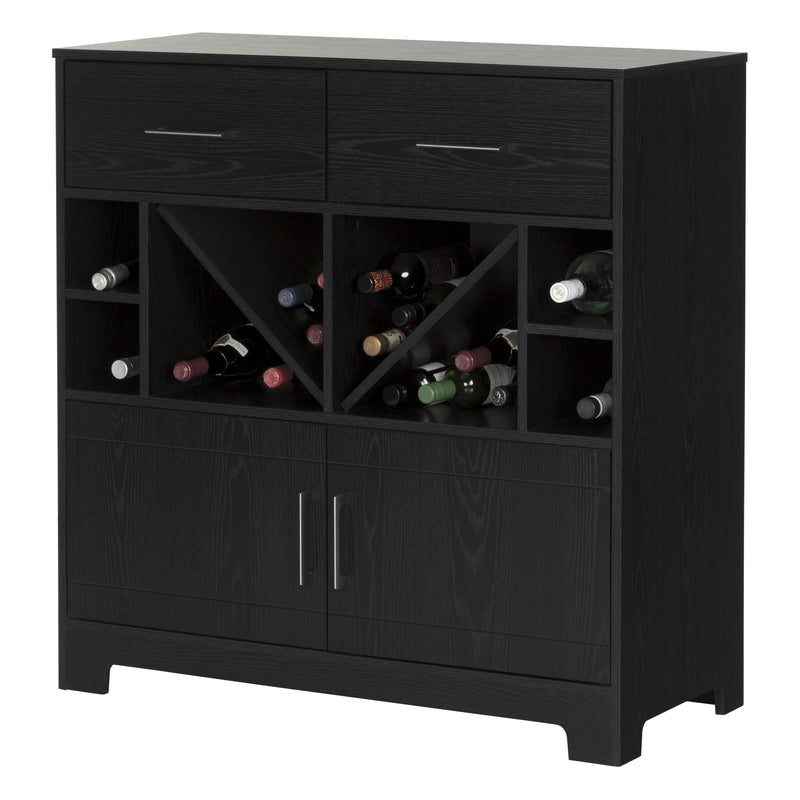 Bar Cabinet and Bottle Storage  Vietti Black Oak 10470