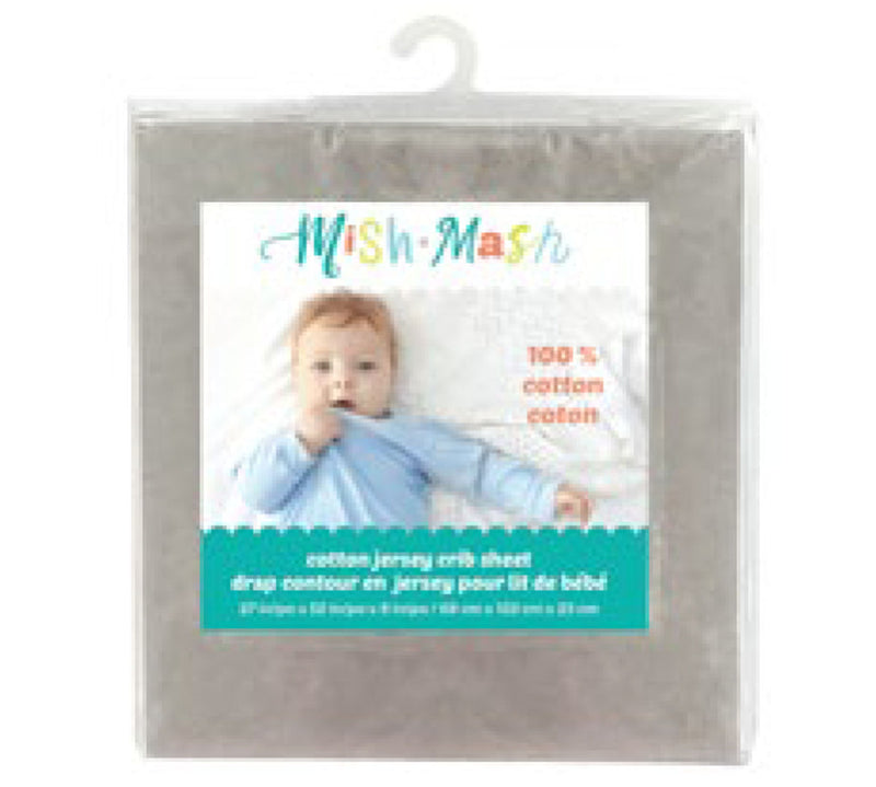 Crib Jersey Fitted Sheet - Gray