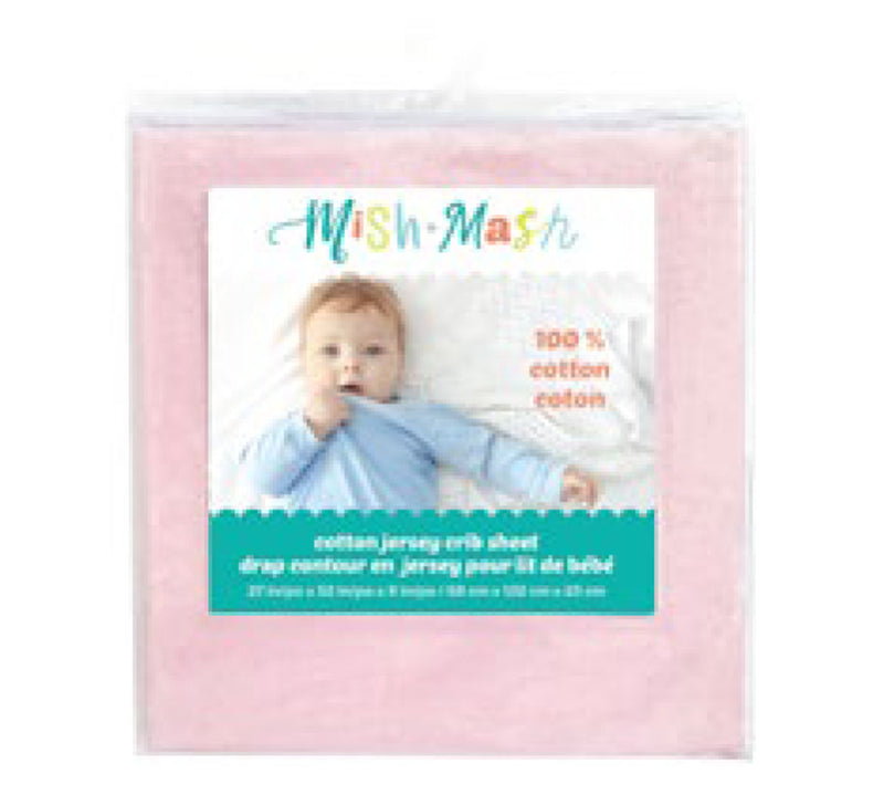 Crib Jersey Fitted Sheet - Pink
