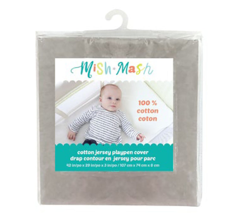 Fitted sheet in jersey for playpen - Gray