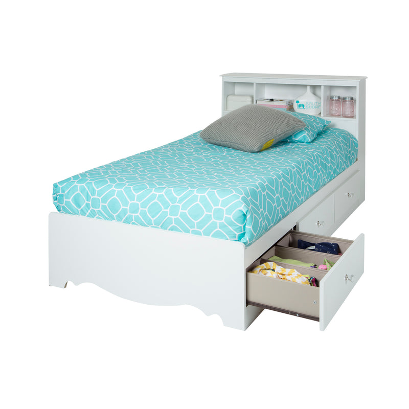 Mates Bed with 3 Drawers Simple 39'' Crystal Pure White 3550080