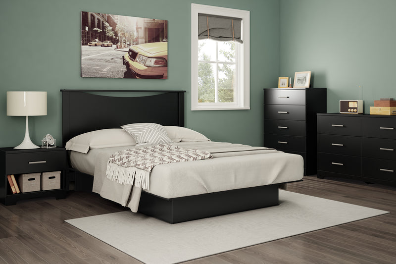 Gramercy Double / Queen Platform Bed with Drawers - White