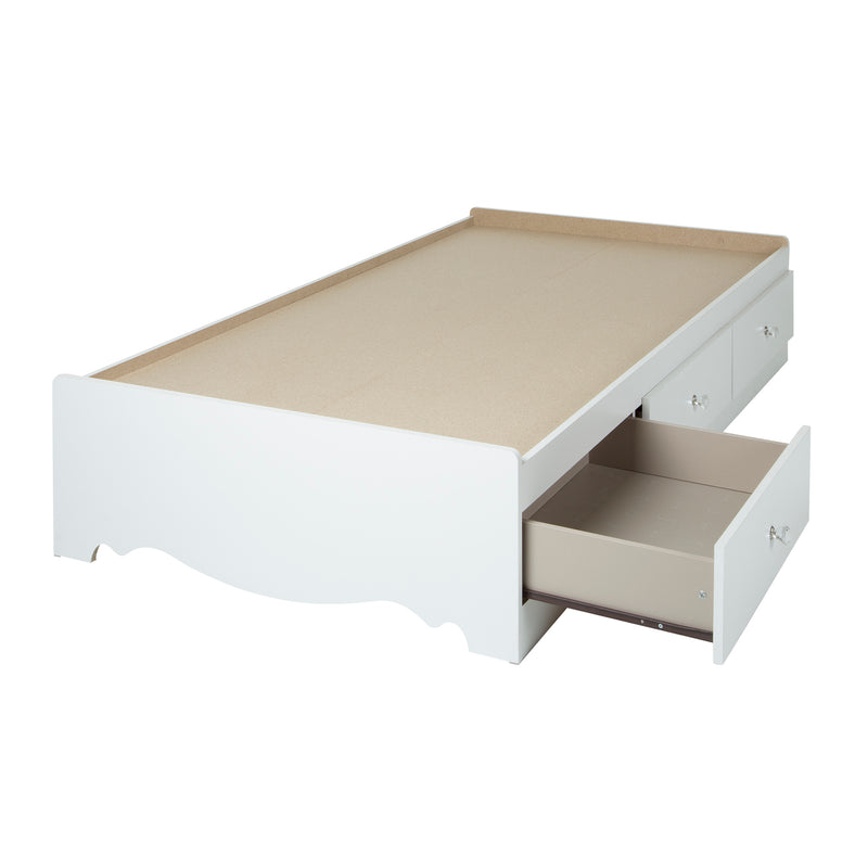 Mates Bed with 3 Drawers Simple 39'' Crystal Pure White 3550080