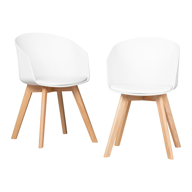 Flam - Dining Chair with Wooden Legs - Set of 2