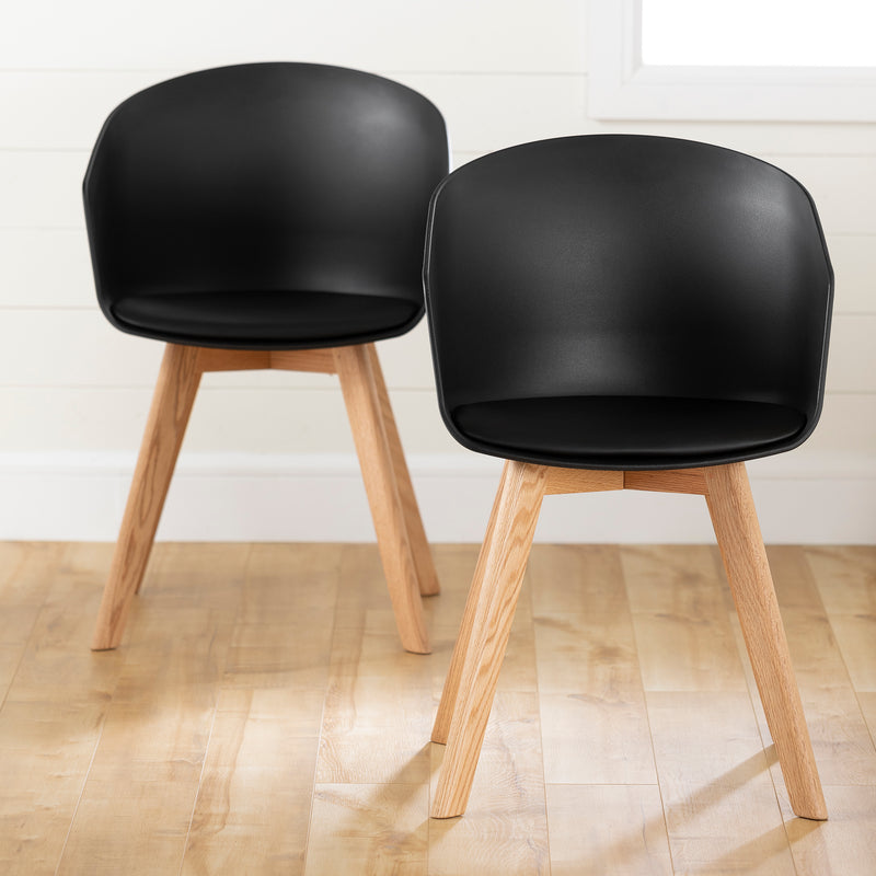 Flam - Dining Chair with Wooden Legs - Set of 2
