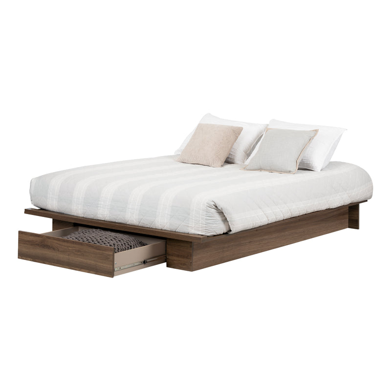Double / queen platform bed - Tao natural walnut