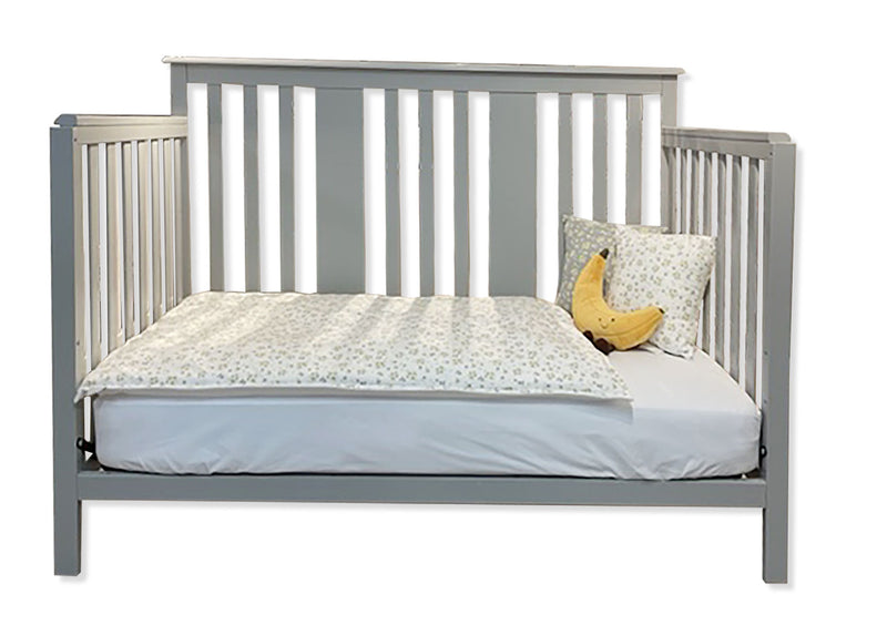 Crib with transition barrier - ADAMS - Gray