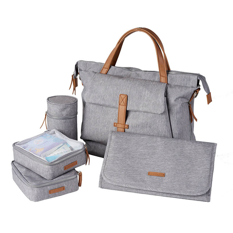 Erin Backpack Diaper Bag - Gray Marl