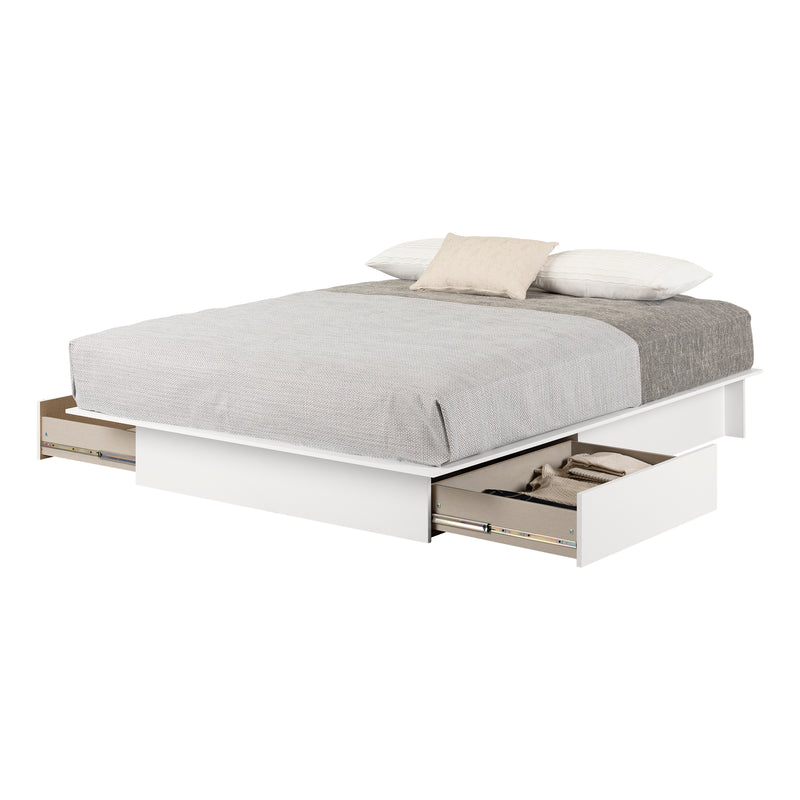 Fusion 2-Drawer / Queen Platform Bed - White