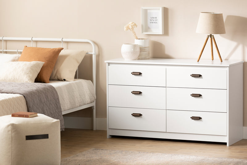 Hulric - 6 Drawer Double Dresser -- Pure White