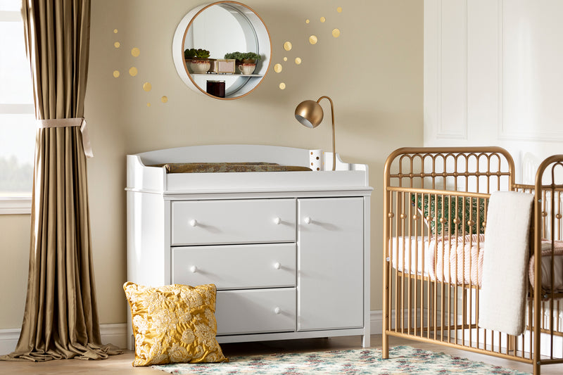 Cotton Candy Changing Table with Surround -- Pure White