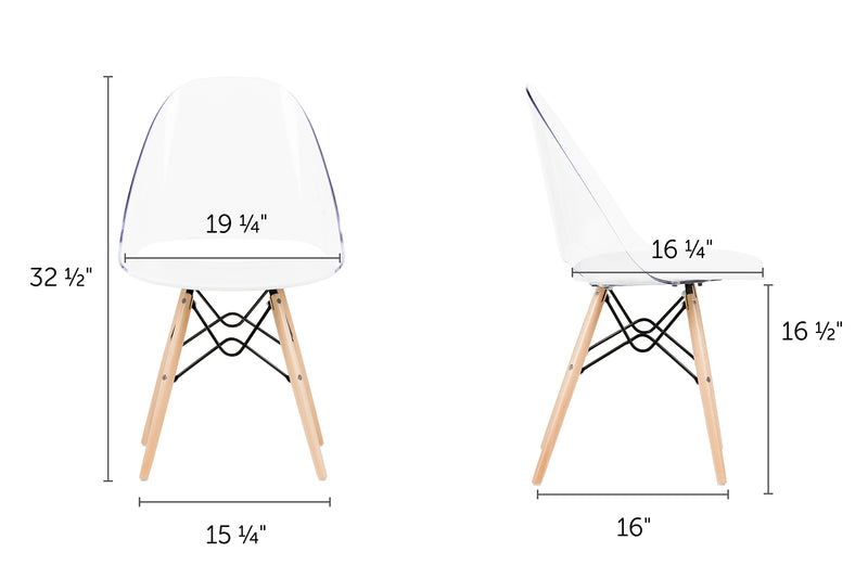 Chaise de bureau style Eiffel Annexe - Blanc solide