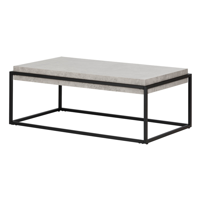 Modern Industrial Coffee Table  Mezzy Concrete Gray and Black 12066