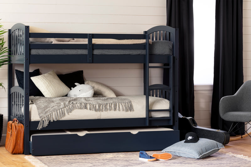 Ulysses - Bunk beds with trundle bed 39'' / 39" - Blue