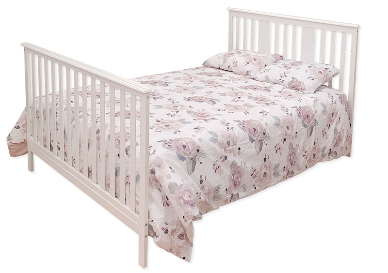 Crib with transition barrier - ADAMS - White