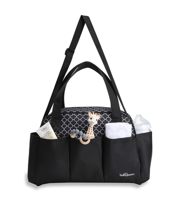 Camellia 4 Piece Tote Style Diaper Bag- Pattern: Black and White