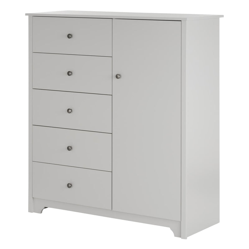 Commode à porte 5 tiroirs Vito-Gris
