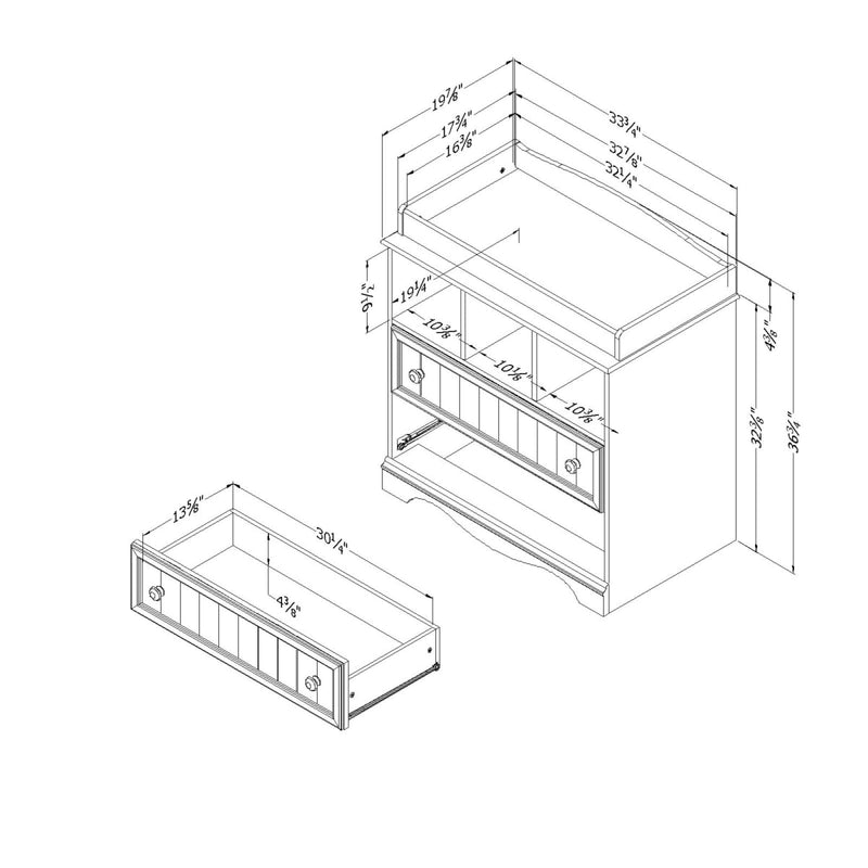 Savannah 2-Drawer Changing Table -- Pure White