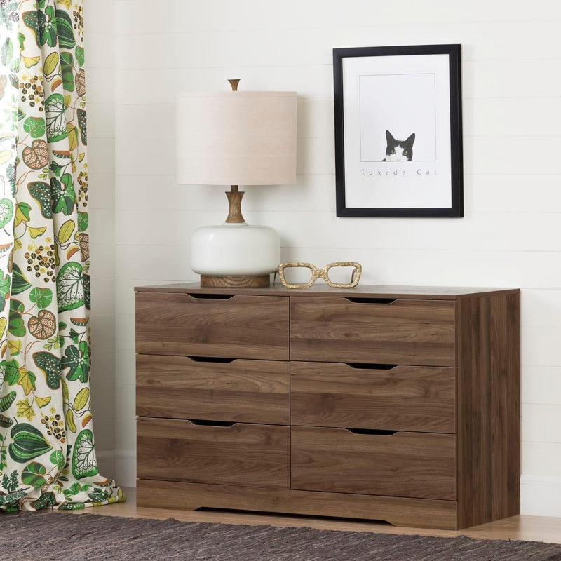 6-Drawer Double Dresser  Holland Natural Walnut 11281
