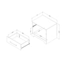 Table de chevet 1 tiroir Primo - Chêne noir