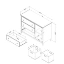 Commode 3 tiroirs avec paniers Cotton Candy - Chêne blanchi