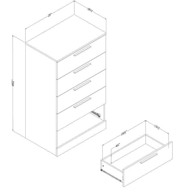 5-Drawer Chest  Step One Essential Gray Oak 12232