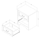 Table de chevet 2 tiroirs Prairie - Chêne vieilli