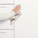 Îlot de cuisine compact avec rangement Myro - Faux Marbre blanc et Blanc