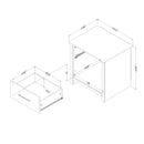 Table de chevet 1 tiroir Fernley - Pin blanc