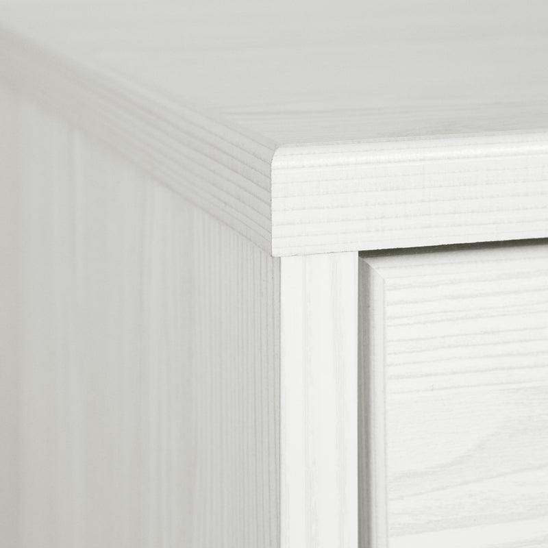 Commode 4 tiroirs Arlen - Pin blanc et Noir mat