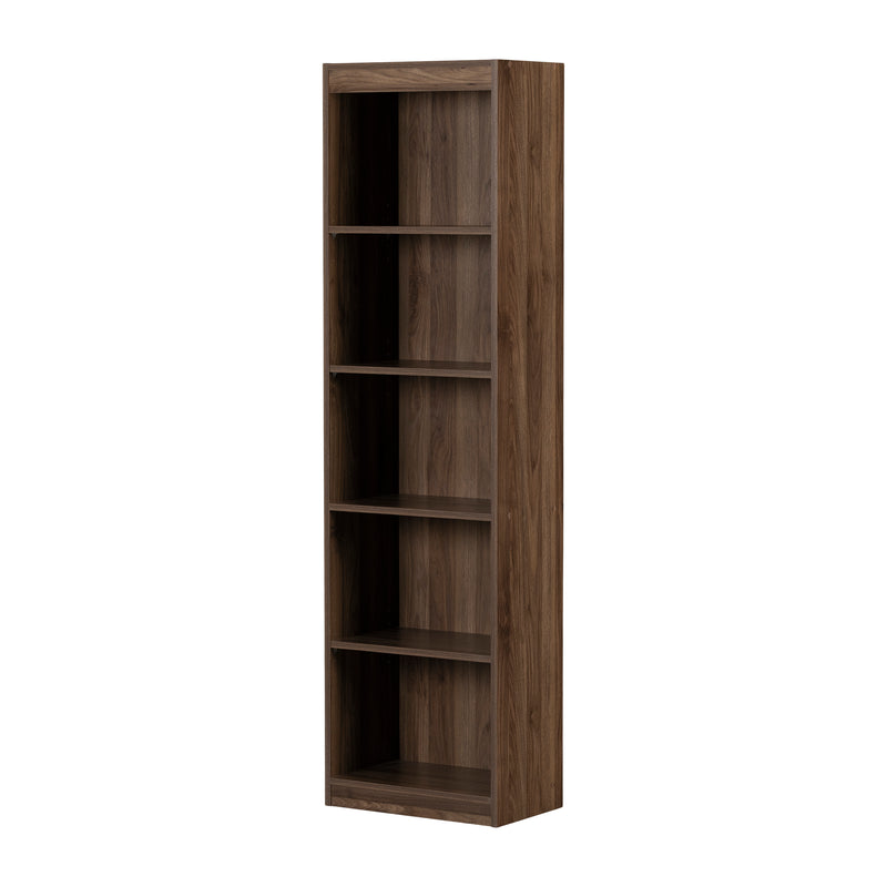Bibliothèque étroite 5 tablettes Axess - Noyer naturel