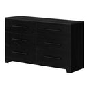Bureau double 6 tiroirs Primo - Chêne noir