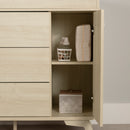 Table à langer 3 tiroirs avec pourtour amovible Milos - Chêne Blanchi