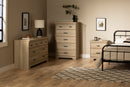 Table de chevet 2 tiroirs Versa - Frêne naturel