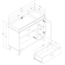 Table à langer 3 tiroirs avec pourtour amovible Milos - Chêne Blanchi