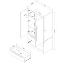 Armoire penderie avec portes et tiroir Acapella - Blanc