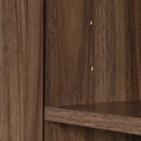 Armoire penderie avec portes et tiroir Musano -  Noyer naturel