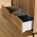 Armoire penderie avec portes et tiroir Oxford - Manguier naturel