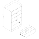 Commode 5 tiroirs Spark - Blanc