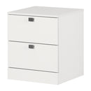 Table de chevet 2 tiroirs Spark - Blanc solide