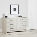 6-Drawer Double Dresser  Londen Weathered Oak and Ebony 12229