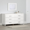 Bureau double 6 tiroirs Gravity - Blanc