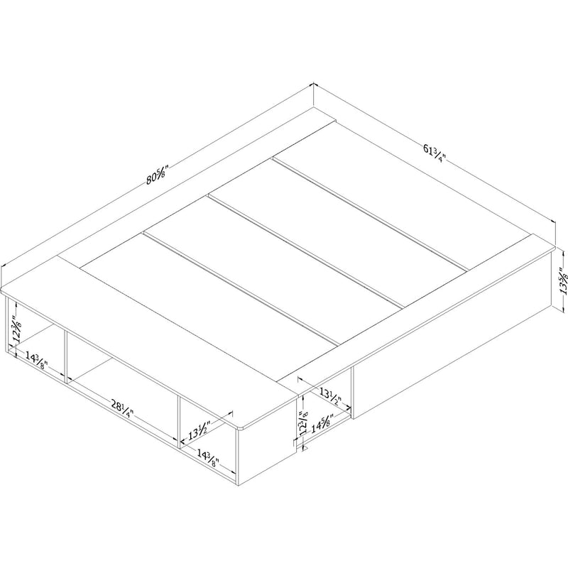 Lit avec rangement 60" Vito - Blanc solide