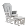 Chaise berçante à billes *Nouveau tissus 10 anti-taches* - Blanc et Gris pâle — Adams