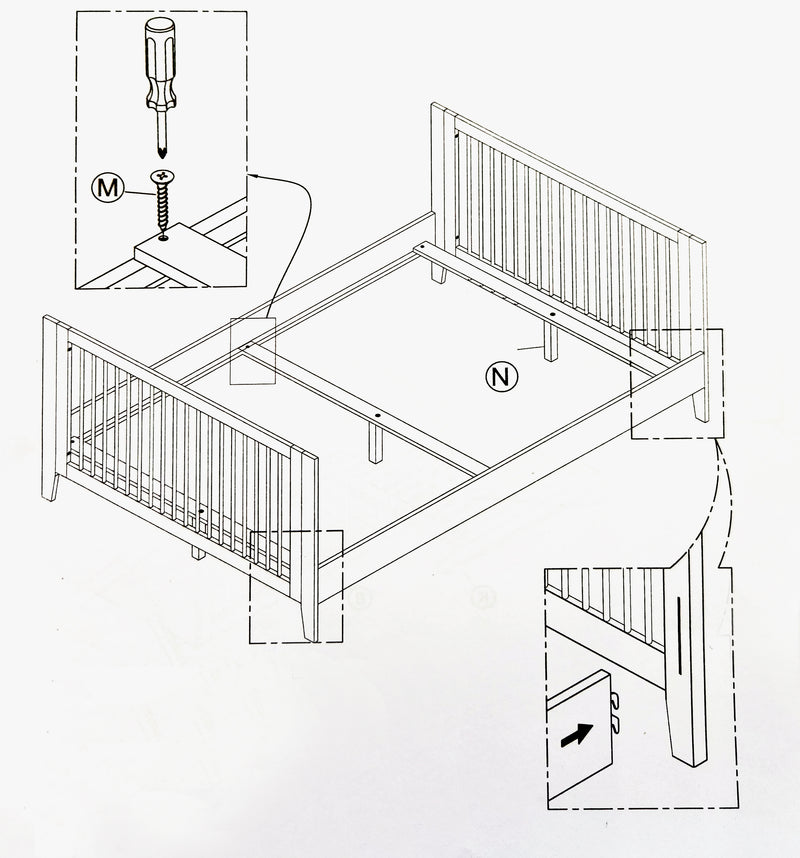 Kit de conversion lit double - Teck