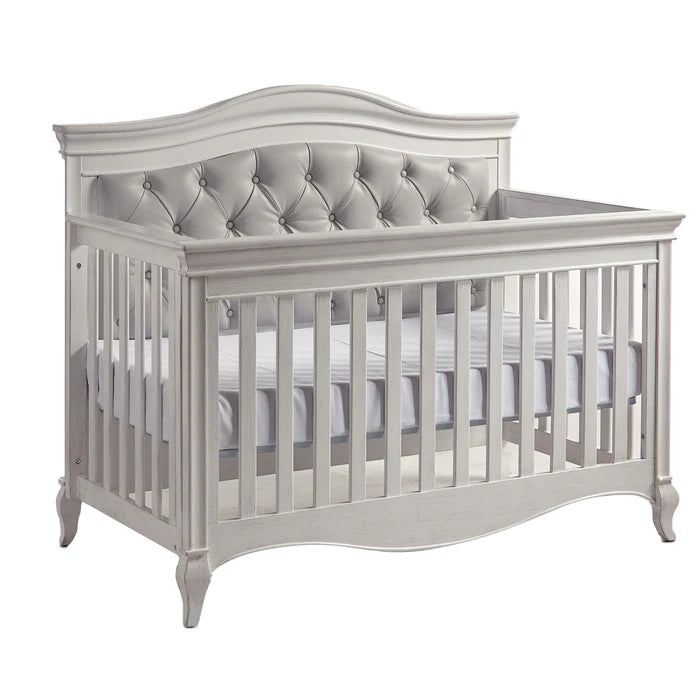 Crib and Double Dresser Dimante Vintage White/Grey vinyl