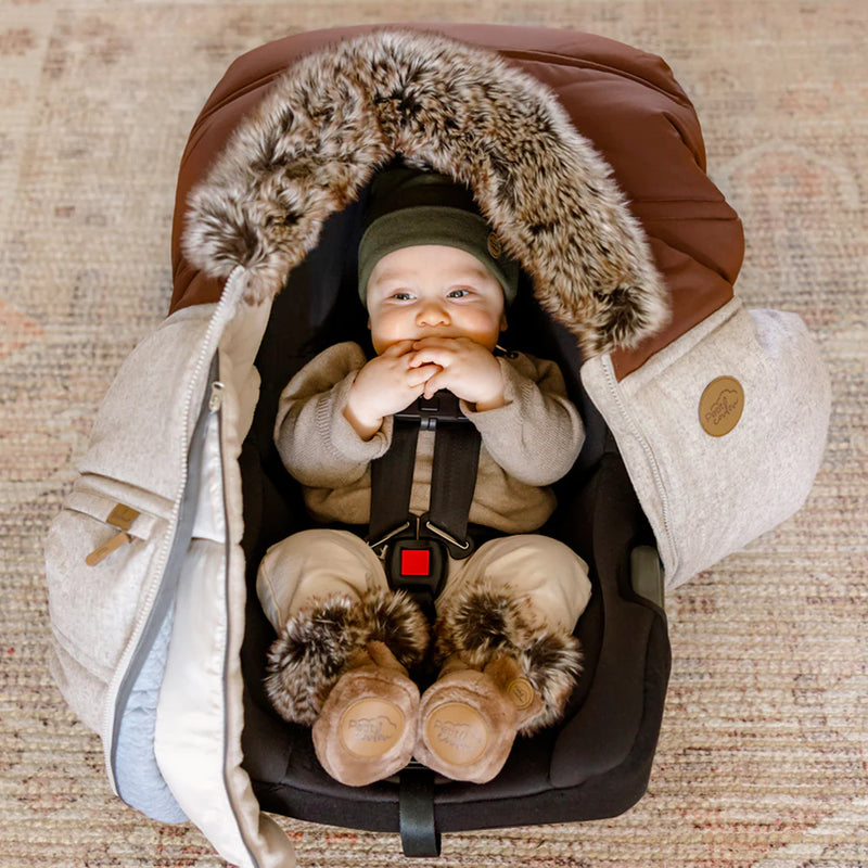 Winter Baby Car Seat Cover – Tourmaline / wolf