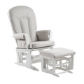 Chaise berçante à billes *Nouveau tissus 45 anti-taches*- Blanc et Beige — Adams